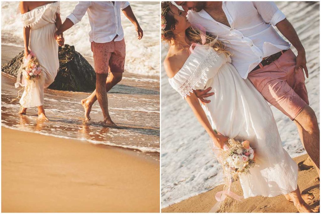 Riva sahilinde su kenarında yürüyen Tuğba ve Mert