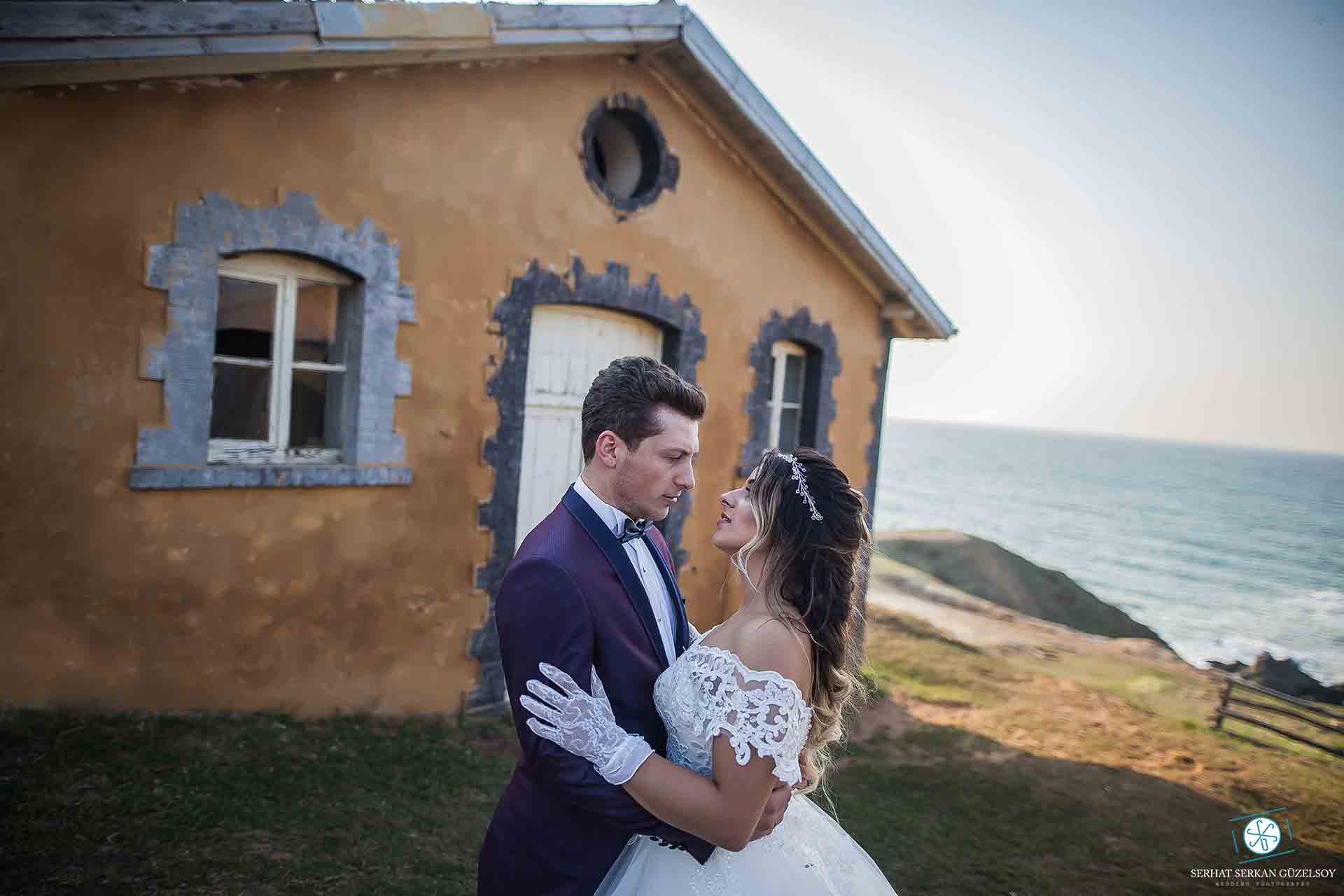 İstanbul dış çekim mekanları Boğaz ve sahil gelin damat çekimi